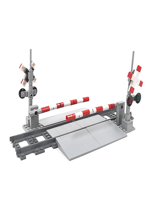 TNDCKP Train Tracks Building Block Set 04, City Train Track Railroad Tracks, Traffic Light Railroad Crossing Building Bricks, Compatible with Lego 853792 Accessory, Kid Gifts for Ages 6+ - Image 4